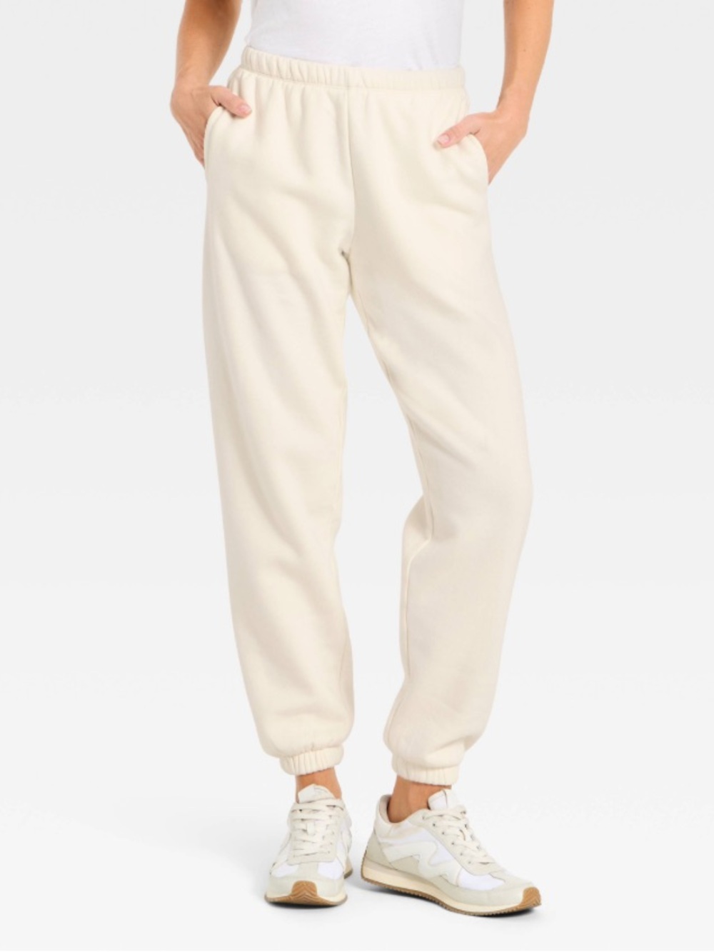 Universal Thread Cream XL Women's Mid Rise Fleece Jogger Pants